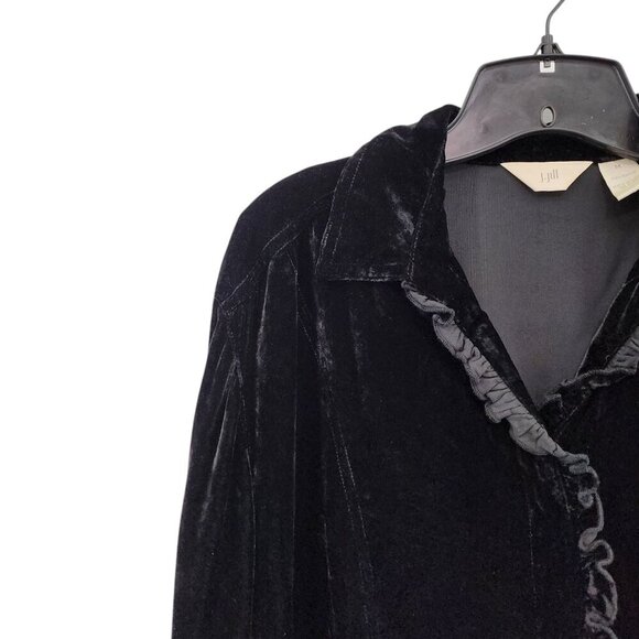 J. Jill Women's Vintage Long Sleeve Velvet Button Down Blouse - M - Picture 2 of 7